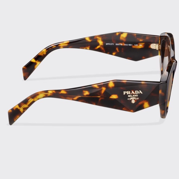 Prada Gradient Sienna Symbole Tortoise SPR07Y Acetate Italian Cat Eye Sunglasses - Picture 5 of 9